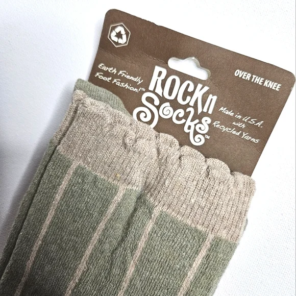 Over The Knee OTK Rock n Socks  Slick Sage NWT! - Picture 2 of 5